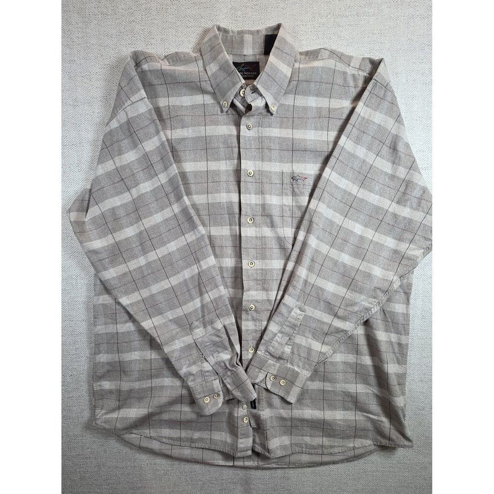 Greg Norman Collection Men's L Shirt Long Sleeve 100% Cotton Made in Portugal